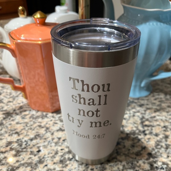 New In Box Thou Shall Not Try Me Engraved Mug - Picture 4 of 5